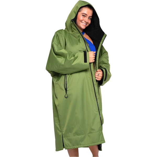 2025 Dryrobe Advance Long Sleeve Changing Robe V3 DALSV3 - Dark Green / Black